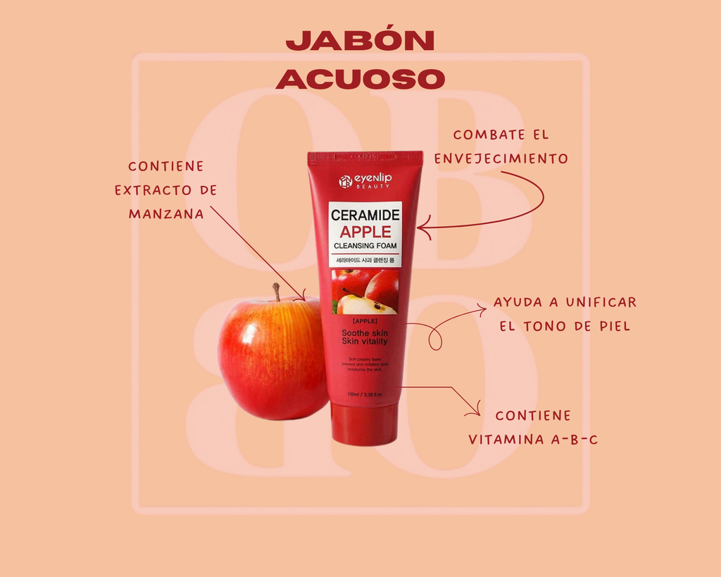 JABÓN ACUOSO - Eyenlip Ceramide Apple Cleansing Foam