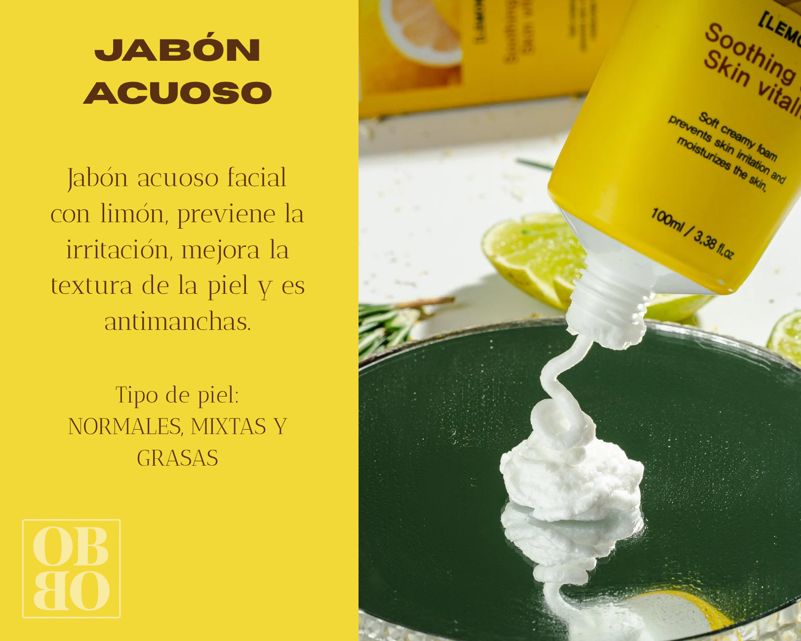 Jabón Acuoso con limón - Eyenlip ceramide lemon cleansing foam